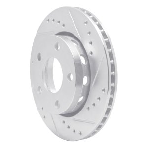 Audi S4 Brake Rotor (1) - Rear Right - R1 Concepts - Drilled & Slotted - Silver - `00-`02